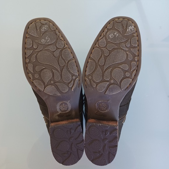 Born Olive Suede Wrap Tie Ankle Boots - Picture 7 of 11